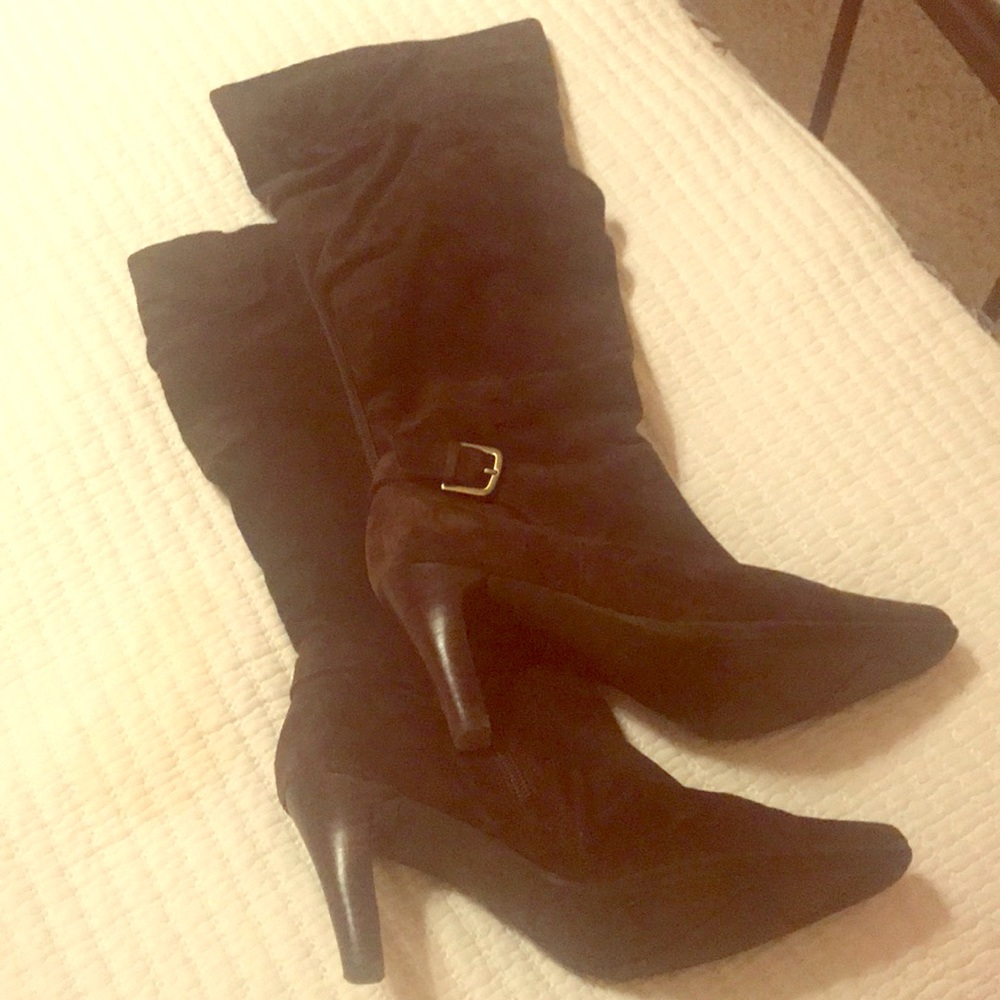 Brown suede boots